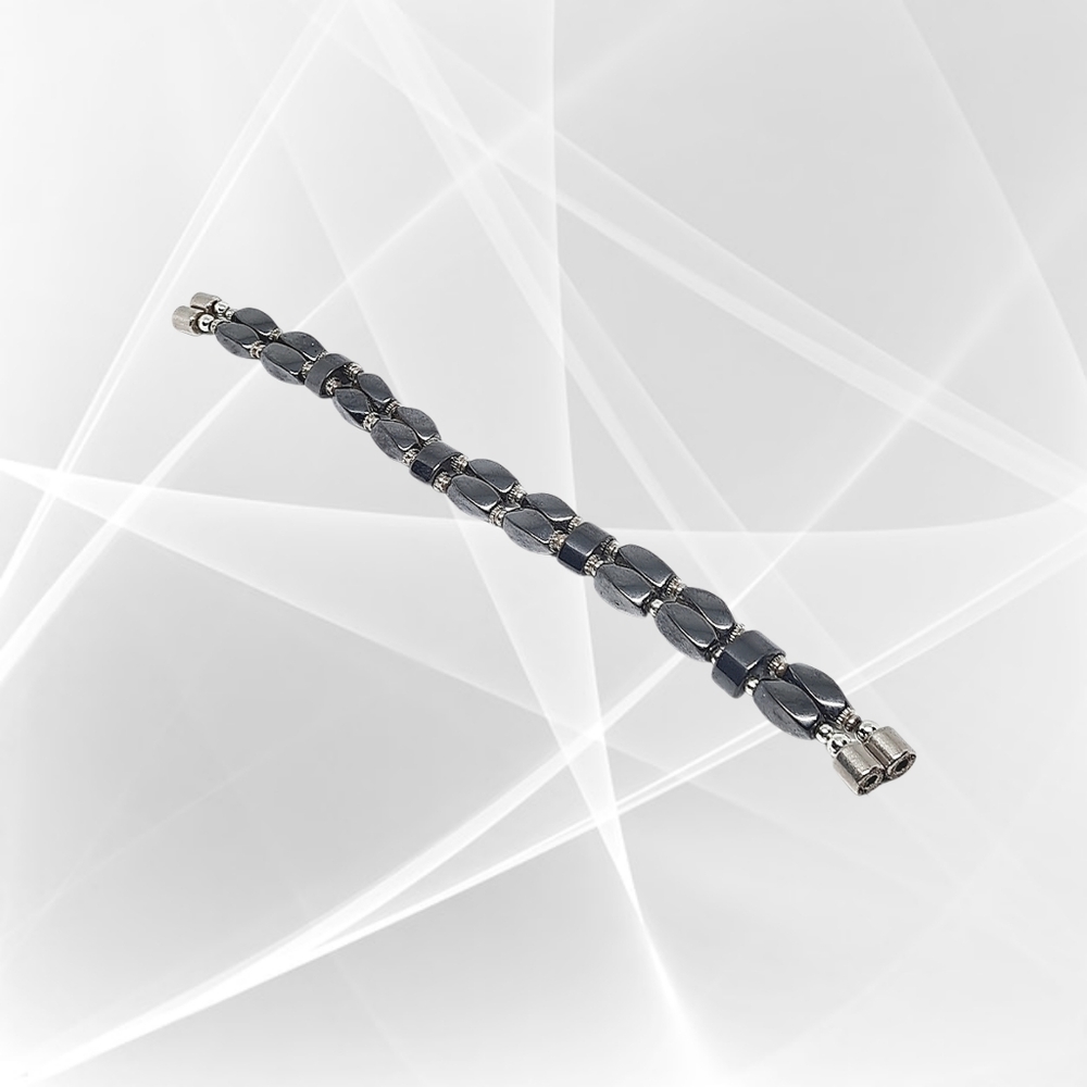 🌲10/$20. Dark Gray Hematite Beaded Bracelet with Magnetic Closure - Picture 6 of 7